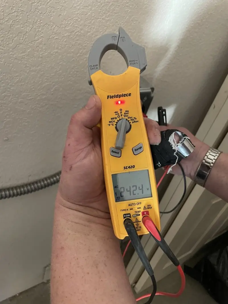 Voltage testing with clamp meter during Generator Installation in West Pittston